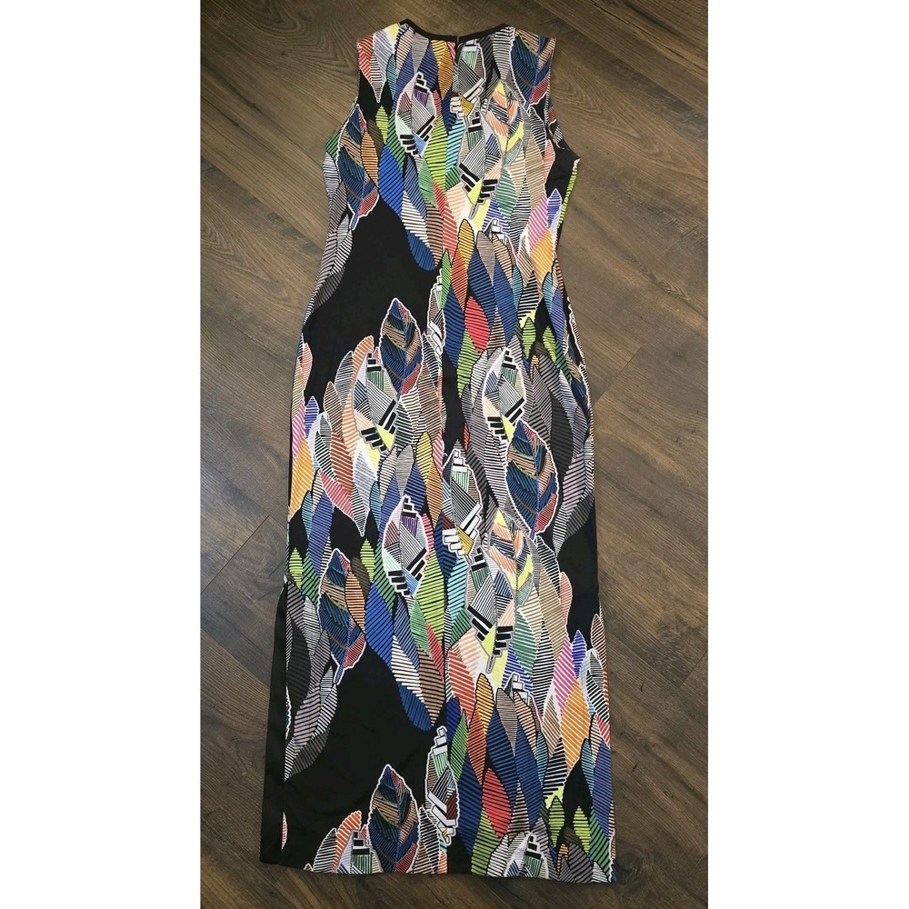 Hilton Hollis Dress M Maxi Sleeveless Colorful Resort Vacation Summer Office - Picture 8 of 10
